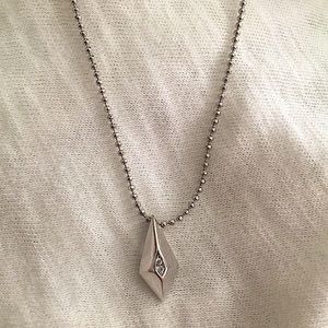 Lia Sophia Silver Ball Chain with Diamond Pendant